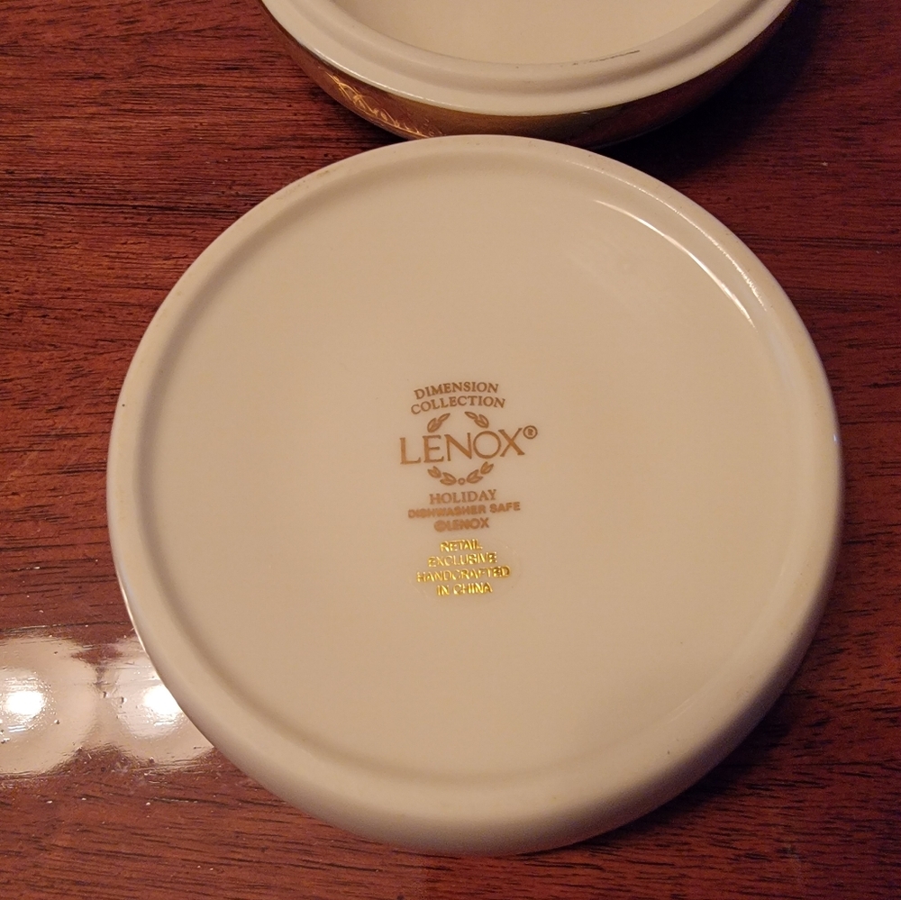 LENOX‎ DIMENSION COLLECTION Holiday Candy Trinket Dish Mistletoe Christmas - Picture 5 of 7